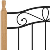  Okvir kreveta crni od metala i masivne hrastovine 90 x 200 cm | Eponuda.com