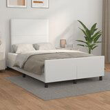 Maison Chic Posteljni okvir - Dvoposteljna postelja - Zakonska postelja z vzglavjem bela 120x200 cm umetno usnje-J15893, (21769170) | Shoptok.si