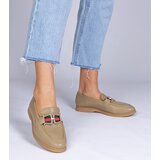 D/CEO marka niezdefiniowana Green faux leather loafers with decoration Kalenda | Shoptok.si
