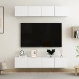 Furnova TV omarice 4 kosi bele 80x30x30 cm iverna plošča, (21924457) Cene