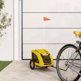 Prikolica za bicikl za ljubimce žuta od tkanine i željeza | shoptok.hr