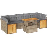  8-dijelni set vrtnih sofa od poliratana s jastucima bež bagrem | Eponuda.com