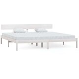  Posteljni okvir bel iz trdne borovine 200x200 cm, (20606061) | Shoptok.si