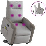 vidaXL Masažni naslanjač s funkcijo vstajanja sivo blago, (21824353) | Shoptok.si