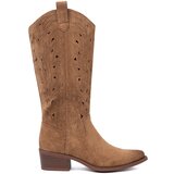 SEASTAR Brown openwork knee-high boots Cene