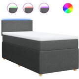 vidaXL Box spring postelja z vzmetnico temno siva 100x200 cm blago, (21291189) | Shoptok.si
