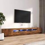  3-dijelni set TV ormarića LED boja dimljenog hrasta drveni Cene