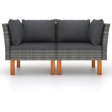 Maison Chic Kotni kavč - Sofa - Kanapei 2 kosa poli ratan in trden evkaliptus, (21727233) Cene
