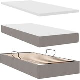  LED krevet za pohranu s madracem Sivosmeđa 100 x 200 cm Tkanina | shoptok.hr