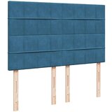  Otomanska postelja z vzmetnicami & LEDs temno modra 140x190cm | Shoptok.si