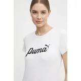 Puma Bombažna kratka majica ženska, bež barva, 679315