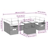  8-dijelni set vrtnih sofa od poliratana s jastucima bež | shoptok.hr
