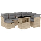 Maison Chic Seti vrtnega pohištva - Vrtna garnitura - Vrtni pohištvo set 8-delna z blazinami bež poli ratan, (21800159) | Shoptok.si