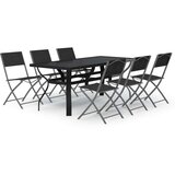  7-dijelni vrtni blagovaonski set sivo-crni | shoptok.hr