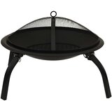  2-u-1 posuda za vatru i roštilj sa žaračem 56x56x49 cm čelični | shoptok.hr
