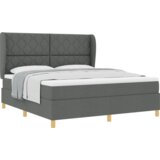 Box vzmetna postelja z vzmetnico - Temno siva, 180x200 cm, Tkanina, (22081123) | Shoptok.si