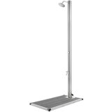 vidaXL Vrtni tuš s sivim podstavkom 220 cm nerjaveče jeklo Cene