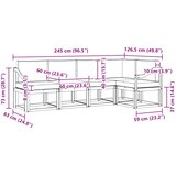  Set vanjskih sofa 5 kom. Prirodna i svijetlo siva Smeđa 245 x 126,5 x 73 cm | shoptok.hr