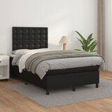 The Living Store Box spring postelja z vzmetnico črna 120x200 cm umetno usnje - Box Spring Postelja, (21519030) | Shoptok.si