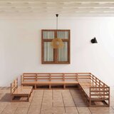  Vrtna sedežna garnitura 11-delna medeno rjava trdna borovina, (20972896) | Shoptok.si