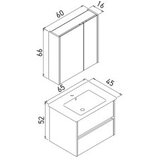 Hanah home Kupatilski ormarić sa umivaonikom i ogledalom (2 komada) Side 65 v2 785 | Eponuda.com