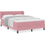 Box Spring Krevet s Madracem Ružičasta 160x200 cm Baršun | shoptok.hr