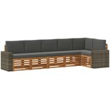 vidaXL Kotna sedežna garnitura z blazino 6 pcs Naravna in antracitna, (5000283637) | Shoptok.si