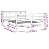  Okvir za krevet od masivne borovine 140 x 190 cm | shoptok.hr
