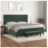 vidaXL Box spring postelja z vzmetnico temno zelena 200x200 Cene