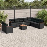 vidaXL 11-dijelni set vrtnih sofa od poliratana s jastucima crni | shoptok.hr