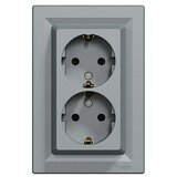Schneider Electric Asfora Vtičnica dvojna (Siva, Plastika, Podometna montaža, 16 A) | Shoptok.si