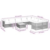  10-dijelni set vrtnih sofa od poliratana s jastucima sivi | shoptok.hr