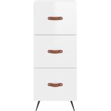 Visoka komoda sjajna bijela 34,5x34x180 cm konstruirano drvo | shoptok.hr