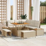  8-dijelni vrtni sofa set s jastučićima Bež Poliratan Akacija | shoptok.hr