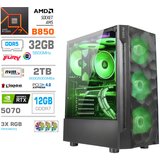 MEGA Računalnik MT S7 R7-9700X/RTX5070/32GB-DDR5/2TB-4.0/750W/Brez OS RGB + Estetski napajalni kabli [Zelena / Črna], (5000130883) | Shoptok.si