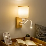  Brilagi - LED zidna lampa NUBILA WOOD 1xE27/25W/230V +LED/3W hrast/svetlo braon | Eponuda.com