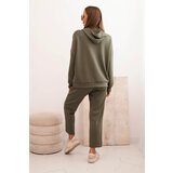 Kesi Włoski Women's set butter hoodie with pants with a belt khaki | ePonuda.com