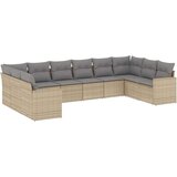  10-dijelni set vrtnih sofa s jastucima bež od poliratana | shoptok.hr