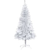  Umjetno osvijetljeno božićno drvce sa stalkom srebrno 120cm PET | shoptok.hr
