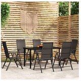  7-dijelni vrtni blagovaonski set crni | shoptok.hr