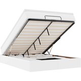 Maison Chic Otomanski Posteljni okvir - Dvoposteljna postelja - Zakonska postelja z vzmetnico bel 140x200 cm um. usnje, (21695884) | Shoptok.si