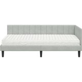  Kutni krevetni okvir s madracem 2 kom. Svjetlosiva Baršun | shoptok.hr