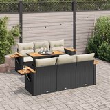 vidaXL 7-dijelni set vrtnih sofa od poliratana s jastucima crni bagrem | shoptok.hr