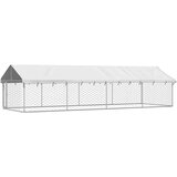 vidaXL Zunanji pasji boks s streho 600x200x150 cm | Shoptok.si