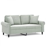 Maison Chic kavč - Sofa - Kanape dvosed z okrasnimi blazinami svetlo siv 140 cm žamet, (21727686) Cene