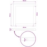  Pravokutni stolni vrh 50 x 50 x 3,5 cm Četvrtasti Prirodna | shoptok.hr