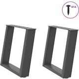 Furnova Noge kavne mizice U-oblika 2 kosa antracit 50x(42-43)cm jeklo, (21914850) Cene