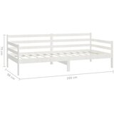  Dnevni ležaj od masivne borovine bijeli 90 x 200 cm | shoptok.hr