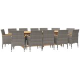 13-dijelni vrtni blagovaonski set s jastucima sivi | shoptok.hr