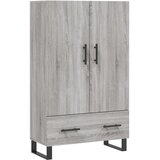 Visoka komoda siva boja hrasta 69,5x31x115 cm konstruirano drvo | shoptok.hr